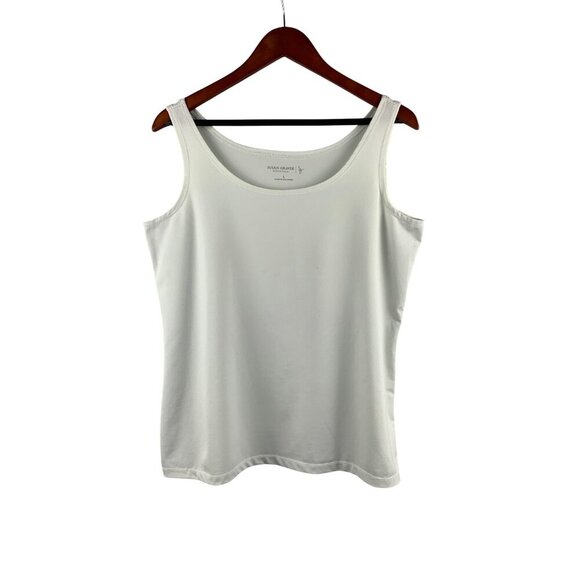Susan Graver Essentials Womens White Sleeveless Tank Top Size L - Picture 1 of 4